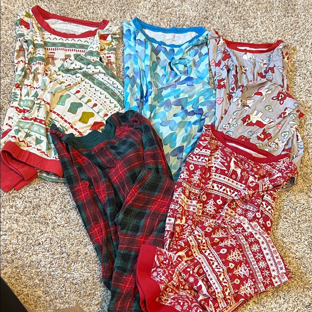 Little Sleepies Kids Pajama Set - Festive Christmas Valentine Set- All 3T